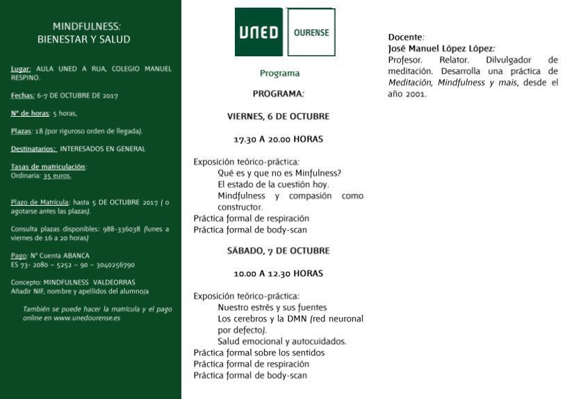 UNED A Rúa. Curso de Mindfulness @ Aula UNED. A Rúa | A Rúa | Galicia | España